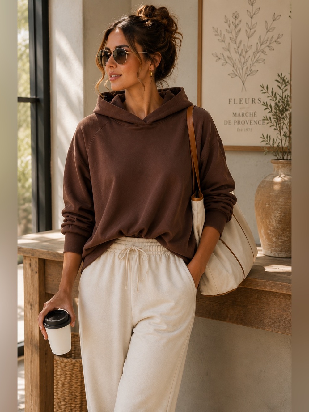 T/S By Thrive Mocha Soft Cropped Hoodie Medium